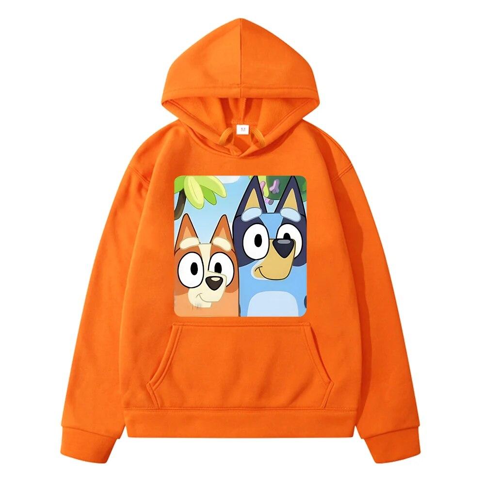Blueys Anime Hoodie Sweatshirt Fleece Pullover Autumn Jacket Blueys Dog British Cartoons Hoodies Y2k Sudadera Kids Clothes Girl