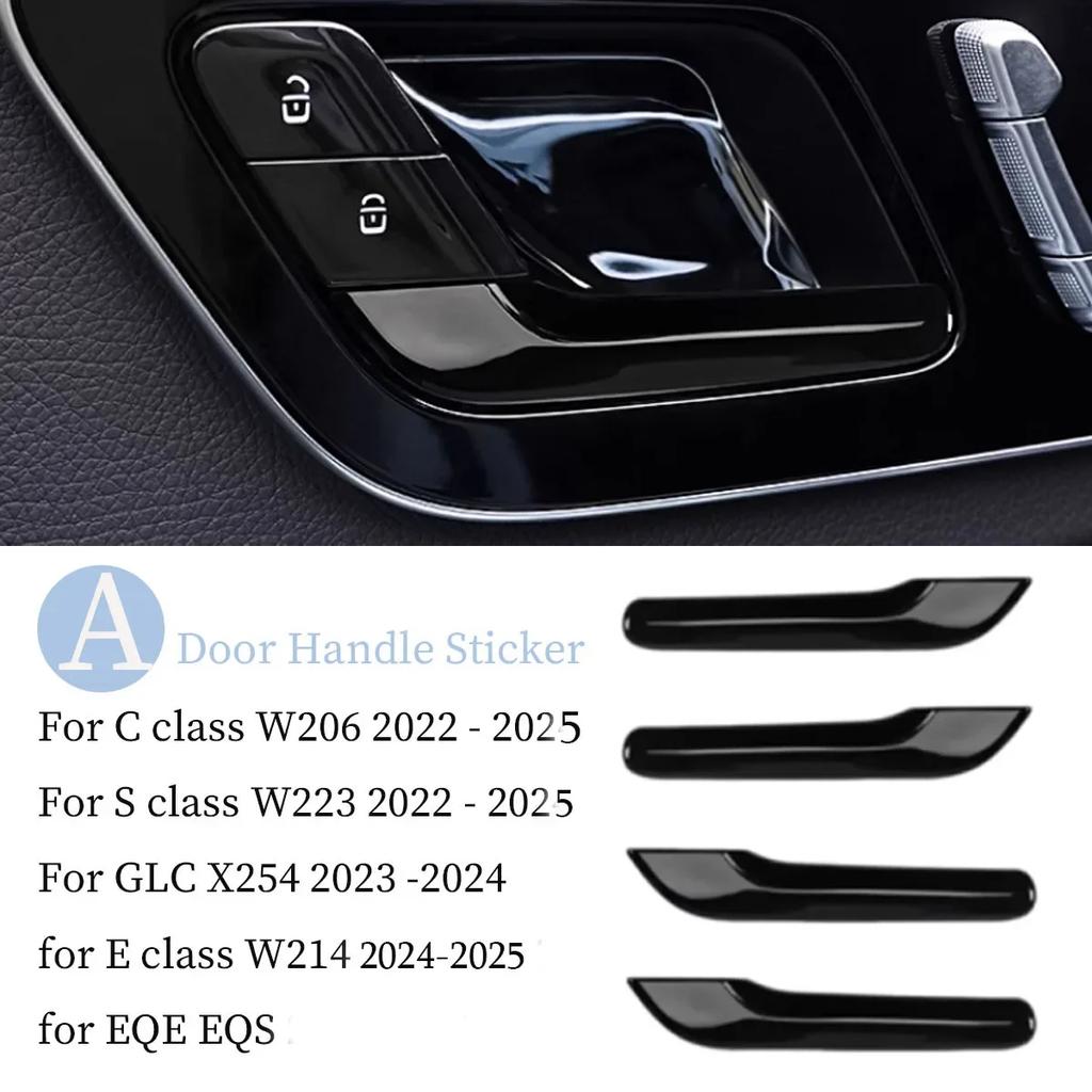 Car Inner Door Handle Bowl Decor Cover Sticker For Mercedes Benz C E S GLC EQE EQS W206 W223 X254 W214 -2024