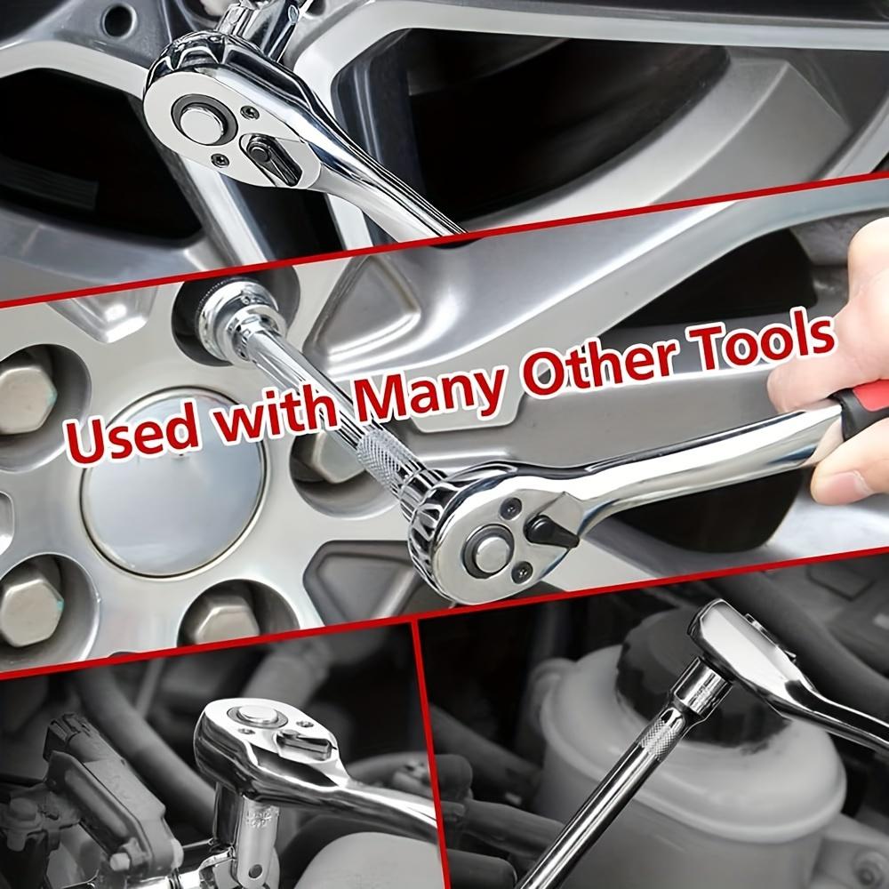 3-Piece Ratchet Wrench Set, 1/4", 3/8", 1/2" Drive Ratchet Socket Wrench,Quick-Release Reversible 24-Tooth Drive Socket Wrench