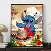 Disney Diamond Painting Kit Handmade Diy 5D Home Decor Gift Unique Stitch Cook Idea with Vegetables and Soup.