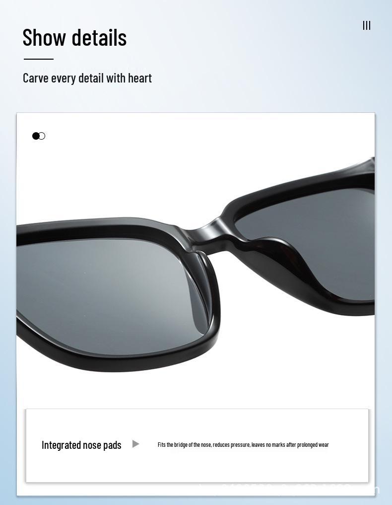 Women's Polarized Anti-UV Sunglasses with Fashionable TR Frame and Wood Grain Arms, Anti-Glare Driving Glasses