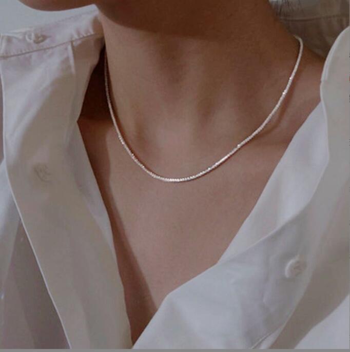 Colier la modă cu perle neregulate pentru femei: Choker cu mărgele high-end, accesoriu nișă pentru claviculă