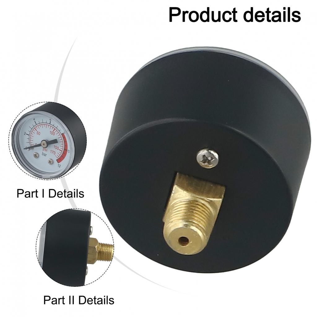 Industrial Grade Air Compressor Gauge 0 170 PSI/ 0 12 Bar Easy To Read
