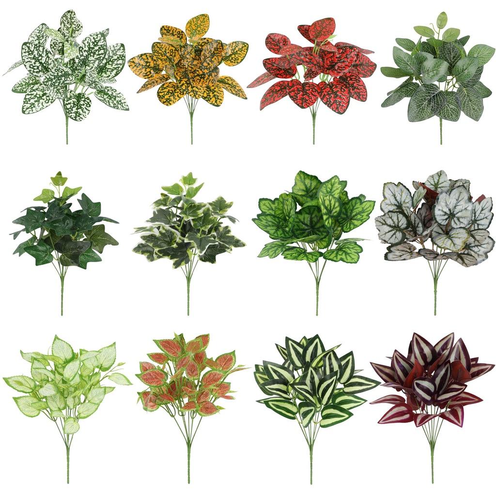 Indoor Faux Plant Leaves Bouquet High Quality Plastic And Silk Material