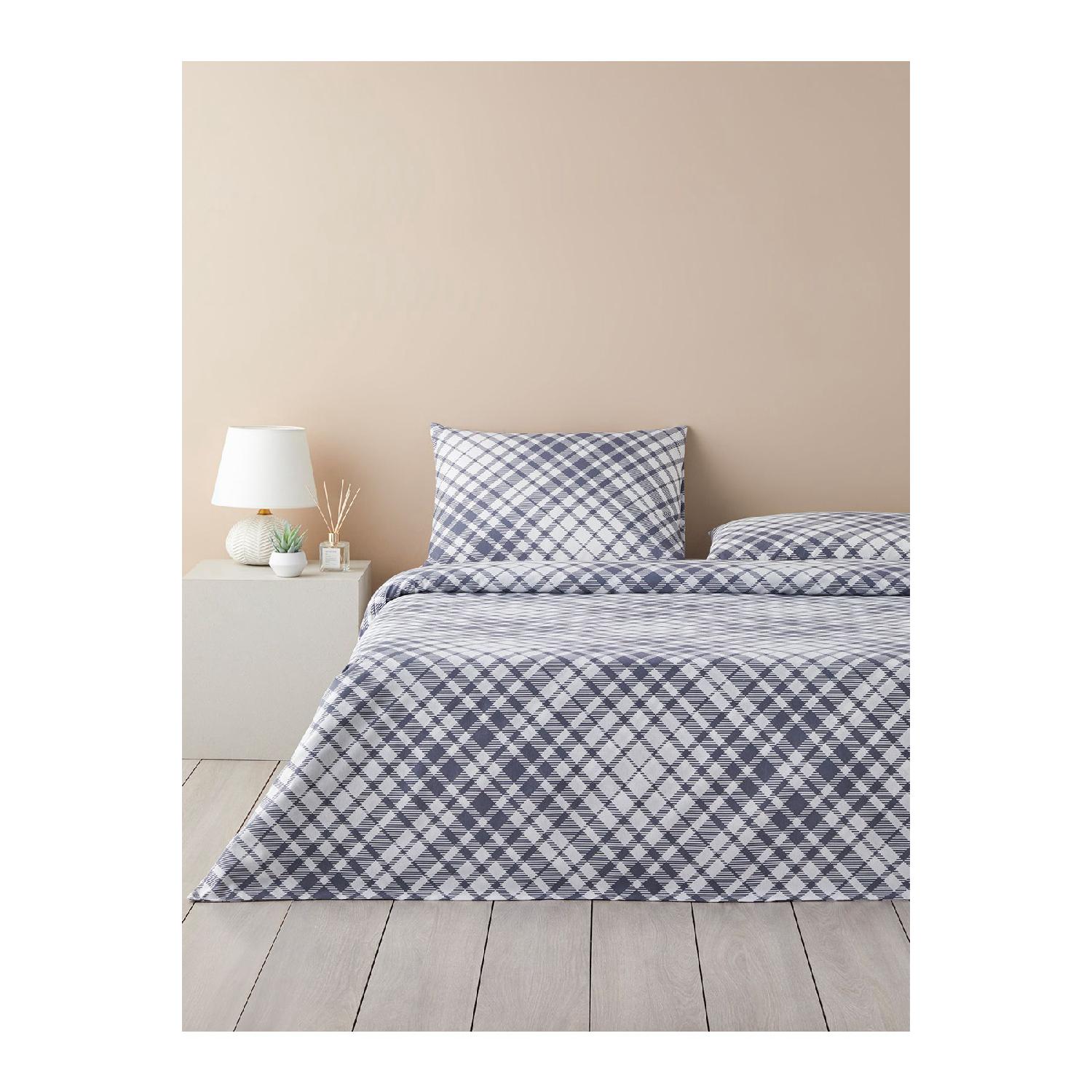 

Mono Check Duvet Cover Set Single Navy Blue Темно-синій