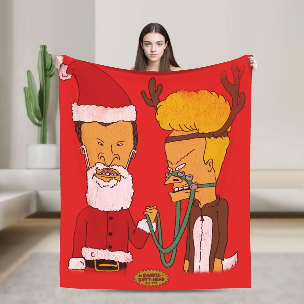 Beavis a Butt-Head Smějící se deka Pikniková flanelová přehozová deka Pro domácí dekoraci Teplý design Kvalitní přehoz Nápad na dárek