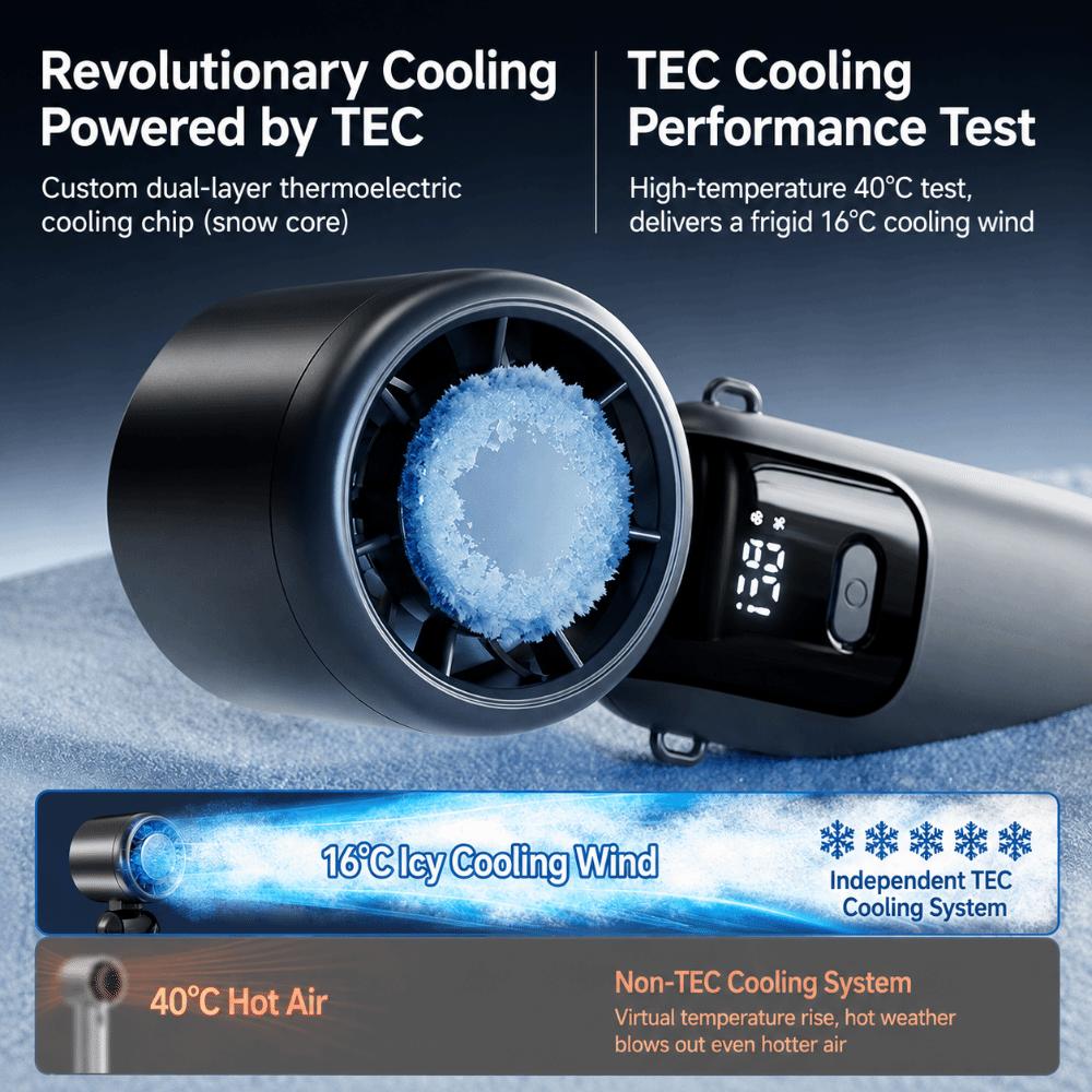 Hangable Handheld Fan 100 Speeds Desk Fan New Ice Cooling Fan  Outdoor