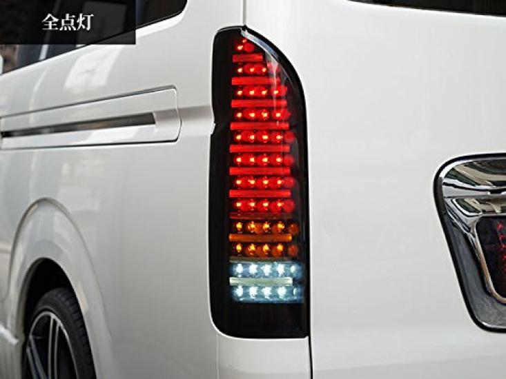 Regius Ace 200 Series 1st To 7th LED Fiber Black Smoke Tail Lamp TRISTAR'S [Hiace Generation]