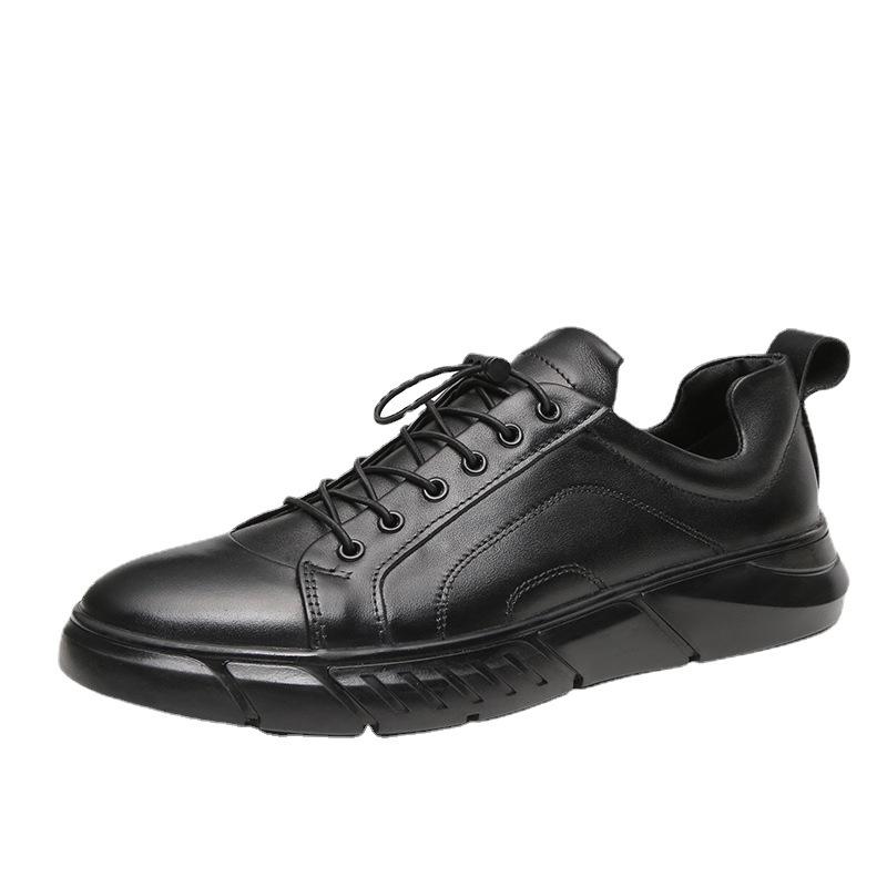 Men's shoes autumn and winter first-layer cowhide shoes men's trendy shoes versatile British simple large-size casual leather shoes