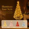Reusable DIY Xmas Tree Pearls String Christmas Decor Ribbon Christmas Tree  Glass Tiles