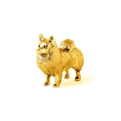 Deutscher Spitz 22 Karat vergoldet Hergestellt in England Kunst Hundefigur Sammlung
