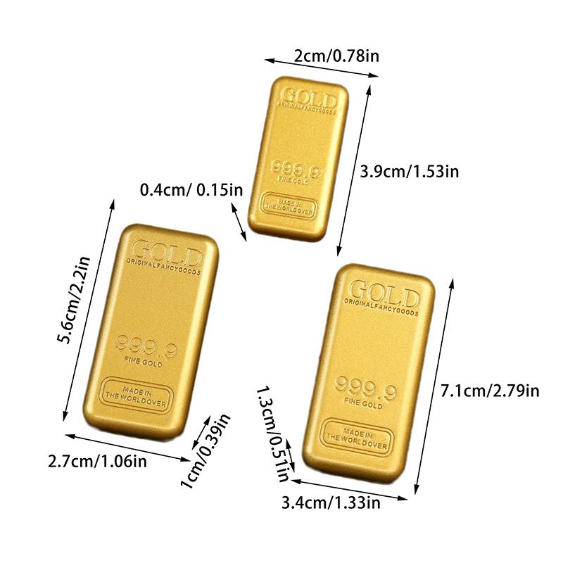 1Pcs Fake Gold Bar Simulated Golden Brick Movie Prop Novelty Gift Home Decor Simulation Decoration Crafts