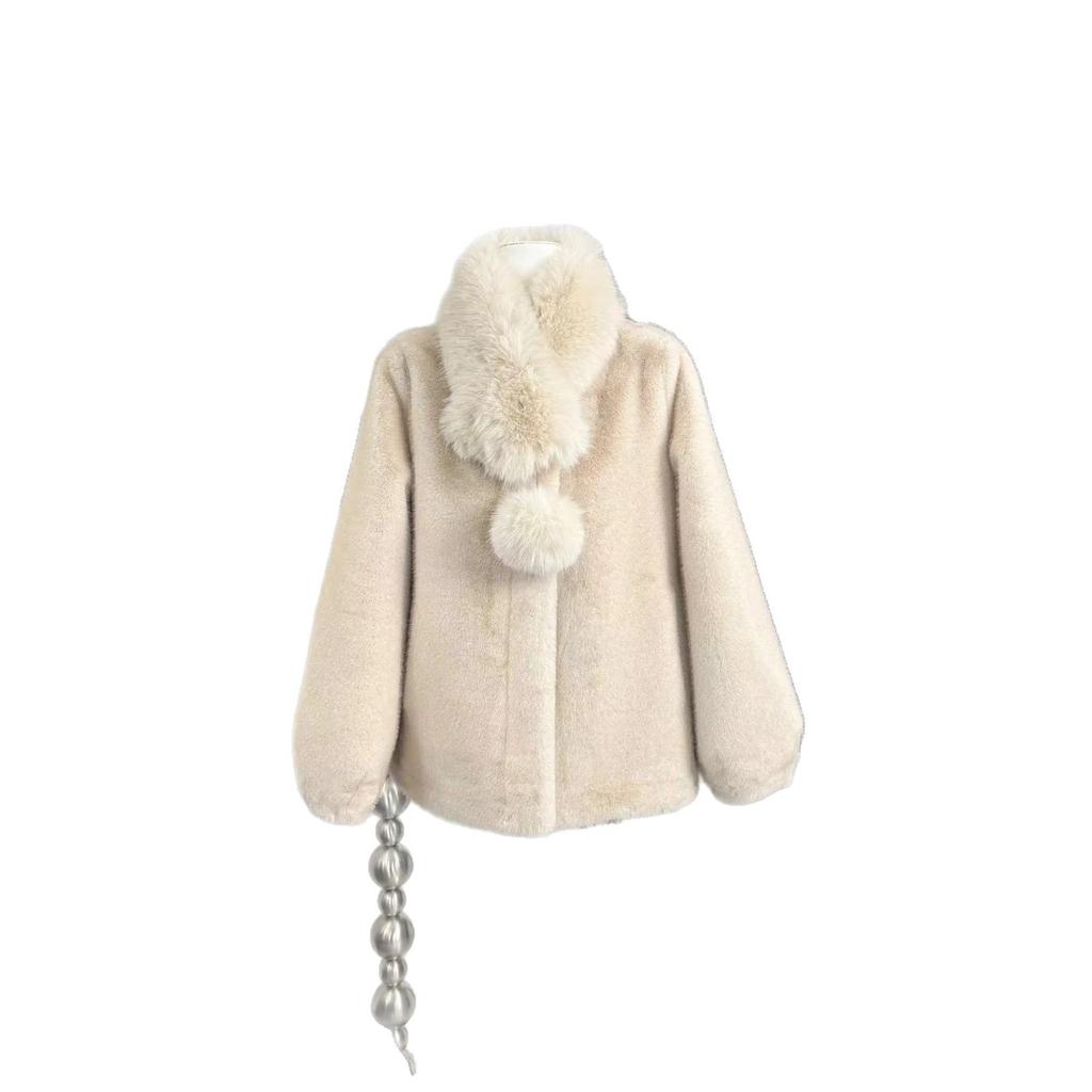 New two-color medieval milk mink environmentally friendly mink fur integrated fur jacket women's short fur jacket
