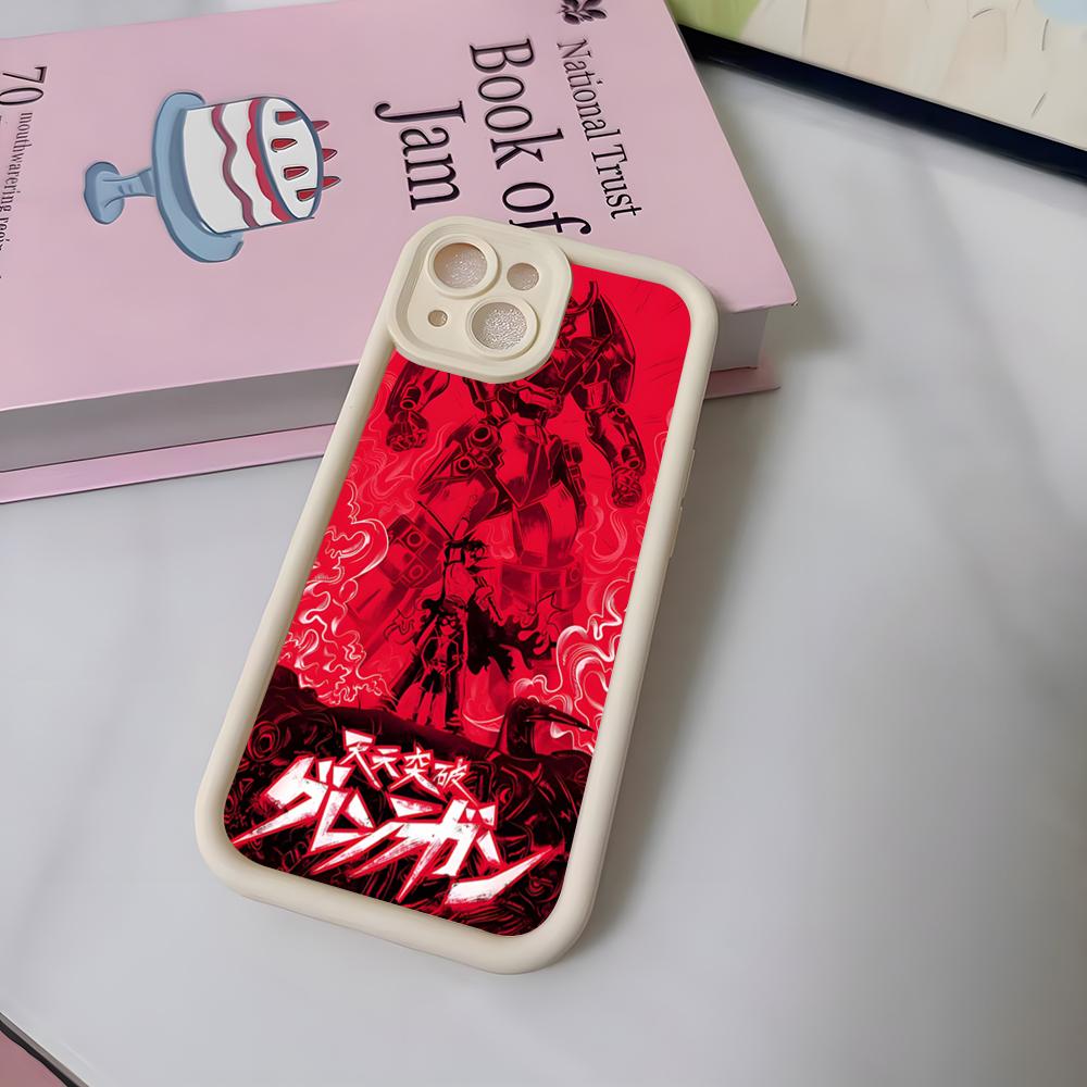 Anime Gurren Lagann Phone Case For IPhone Air 17 Pro Max 16 E 15 14 Pro Max 13 12 11 Mini Plus Soft Silicone White Cover