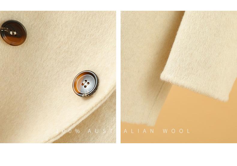 Women's Slim Fit Mid-Length Wool Coat with Suit Collar - Autumn/Winter Petite Style.