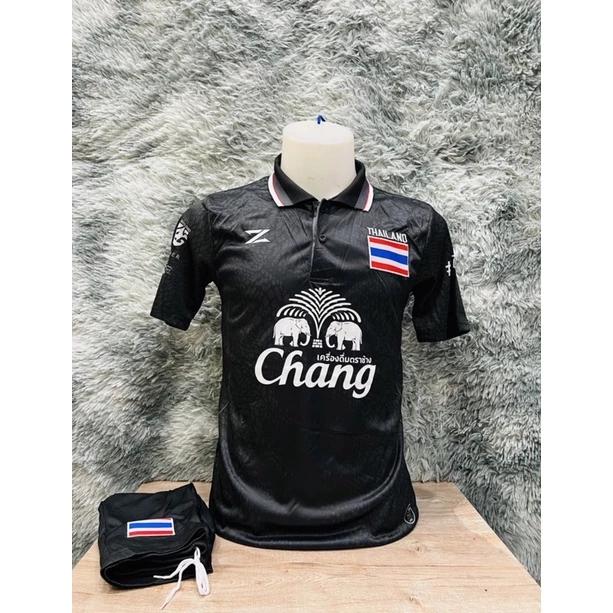 Thailand National Football Soccer Training JERSEY CHEER Fan Print Retro Quick Dry Polo Shirt Short Sleeve Uniform Elephant Sport Men Women Unisex
