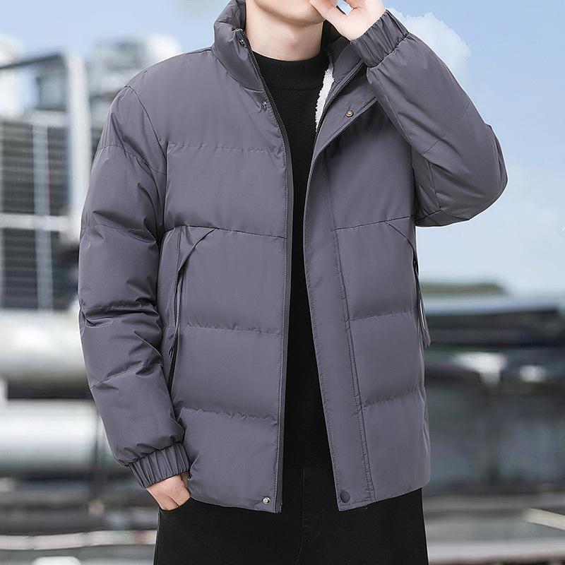 

Одежда непродуваемая и теплая зимой, повседневная одежда с хлопковой подкладкой, молодежная мода, универсальная одежда с воротником-стойкой, куртки с хлопковой подкладкой. L серый