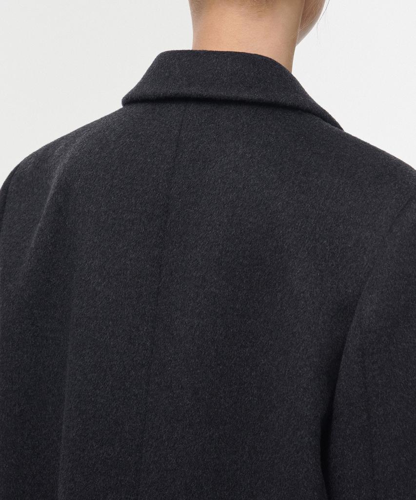 Musinsa Standard Woman Women'S Cashmere Blend Double Chester Long Coat [Charcoal Grey]