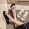 Damenschuhe Strasssteine Offene Zehenpartie Plateau Damensandalen Diamant Günstig Ausverkauf Korea im Angebot Schuh Sommer 2026 Bequem