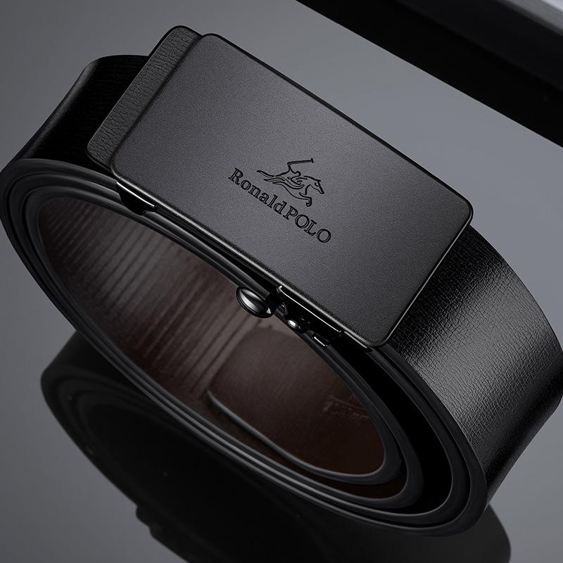 Paul Men's 2025 Genuine Leather Automatic Buckle Belt – Pure Cowhide, Stylish & Authentic for Business and Casual Wear.