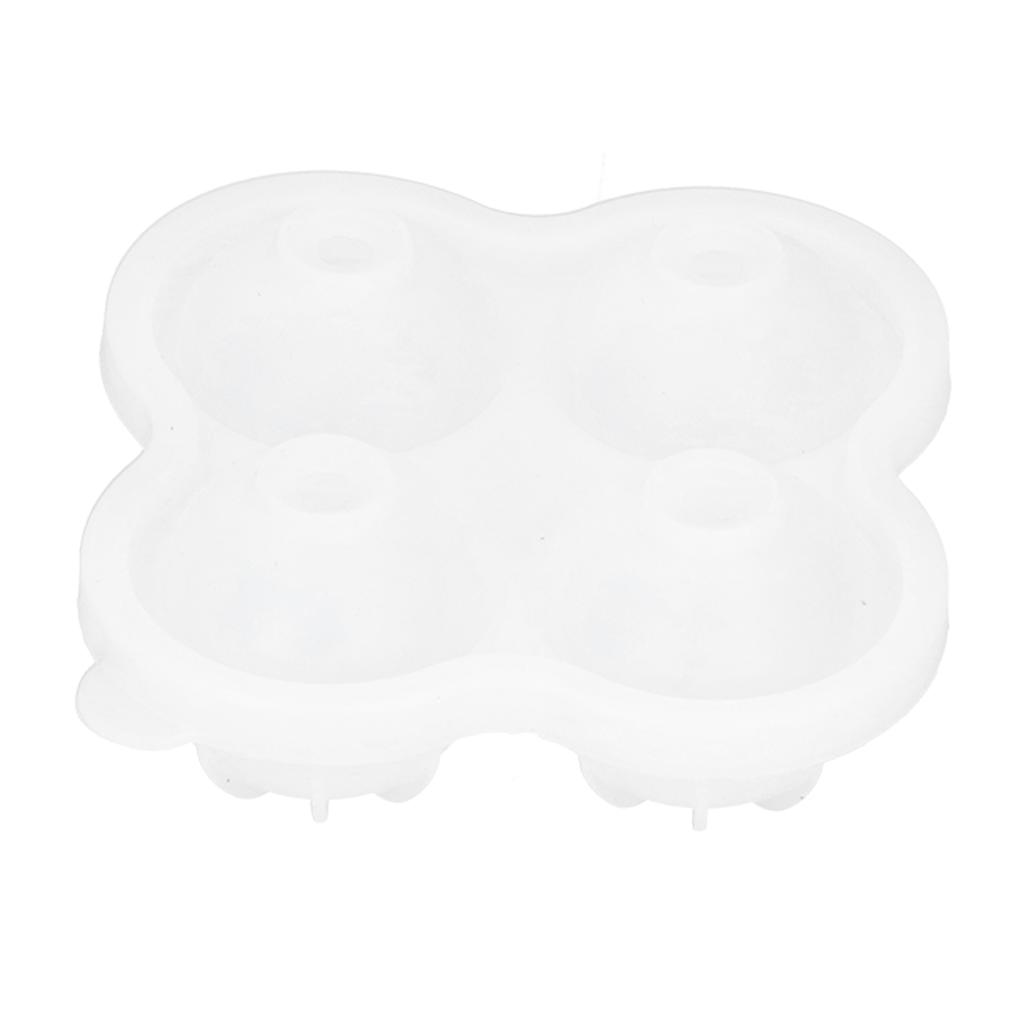 4‑Grid Round Shape Mold Food Grade Silicone Ice Cream Mould for Kitchen Utensils