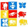 6-24Pcs Simple Cartoon Pattern Drawing Templates Art Tool for Watercolor Pen Oil Painting Pigment Chalk Home School Art Crafts