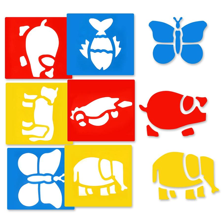 6-24Pcs Simple Cartoon Pattern Drawing Templates Art Tool for Watercolor Pen Oil Painting Pigment Chalk Home School Art Crafts