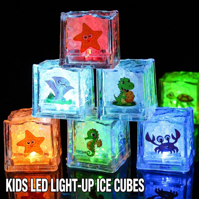 Luminous Ice Cube Bath Toy Water Induction Instant Shine Led Colorful Flash Light Kids Shower Play Entertainment Party