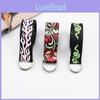 Double Dragon Flame Embroidered Nylon Canvas Belt With Double Ring Fastener