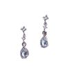 Temperament Light Blue Drop Earrings Light Luxury High-end Niche Tassel Ear Clips Affordable Dainty Women's Daily Versatile Earrings