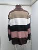 2025 Autumn/Winter High Neck Patchwork Knit Plus Size Women's Striped Sweater