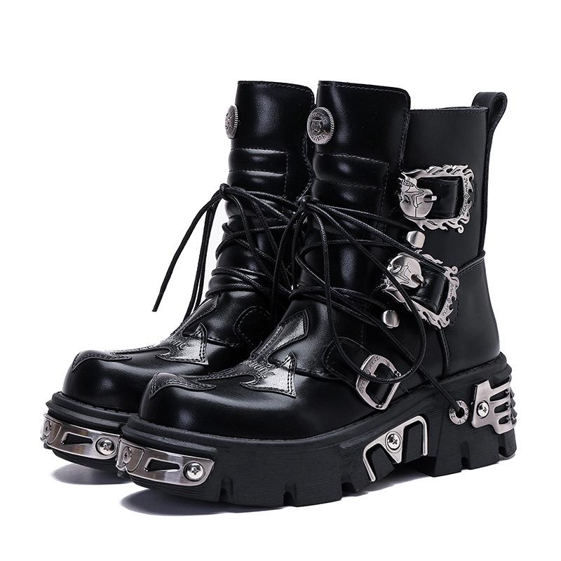 Vintage Unisex High Boots Spanish Street Style Metal Punk Rock Platform Boots