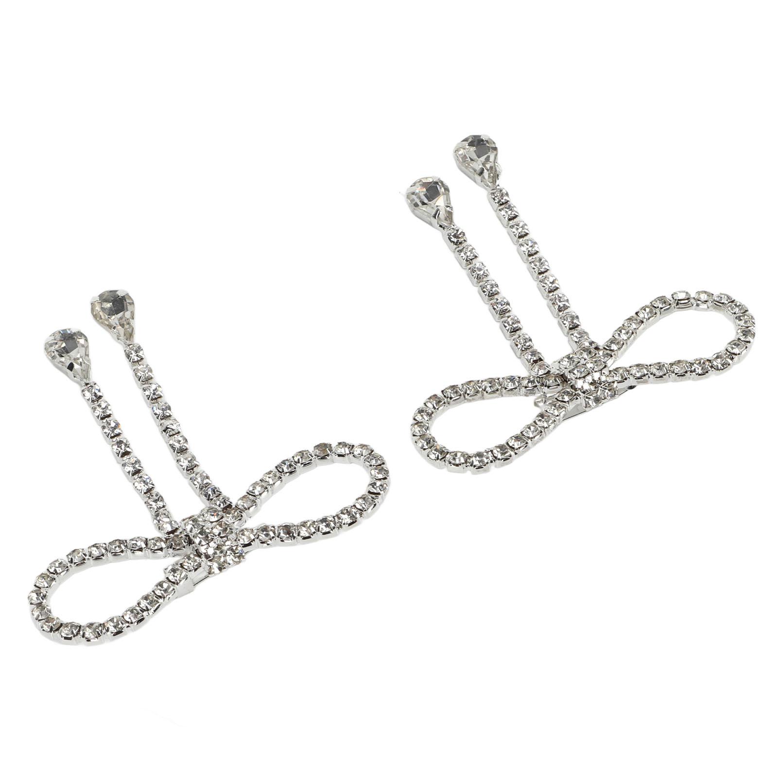 

2 шт. Брошь-бант со стразами, изысканный блестящий дизайн с кисточками, булавка-брошь-бант для повседневной носки, вечеринок, свадеб, торжеств