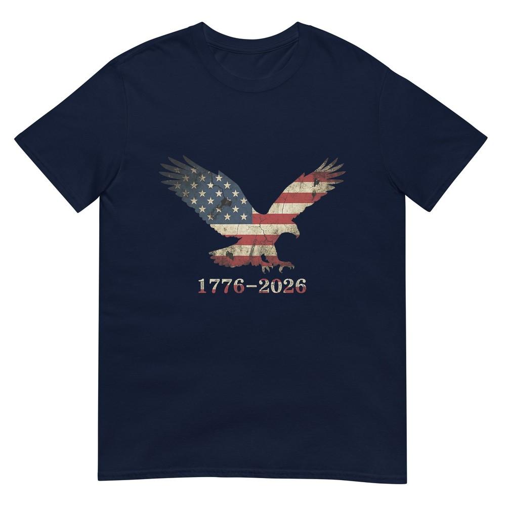 250 Years Patriotic Eagle American Flag Design Tshirt S