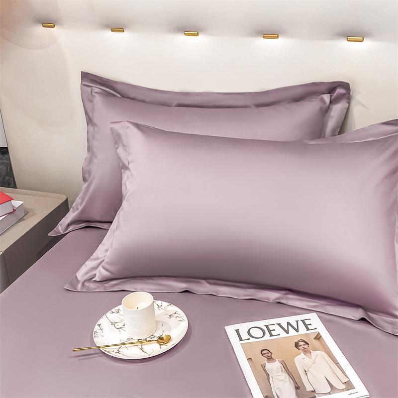 Pure Cotton Solid Color Long-Staple Pillowcase Pair – 100% Xinjiang Cotton, Single Piece, Simple Plain Design