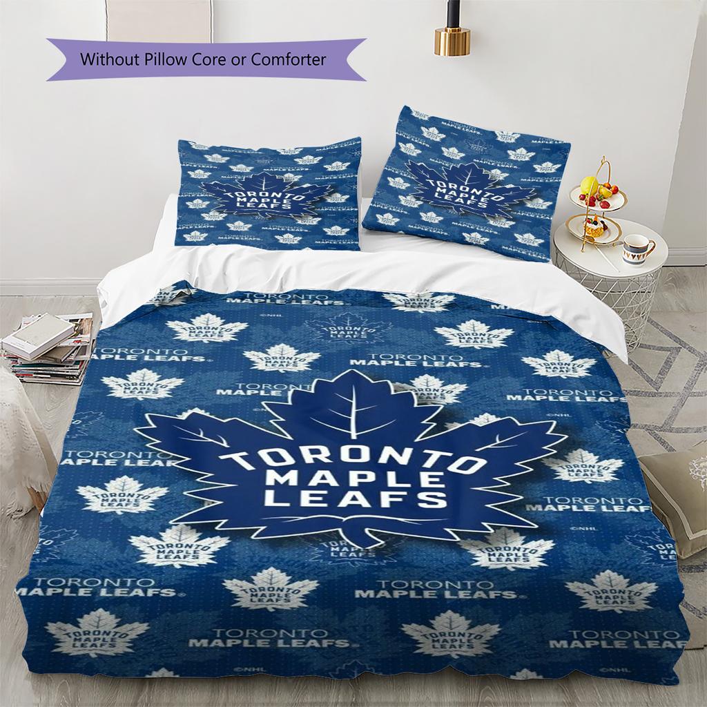 Set Biancheria da Letto con Motivo Toronto Maple Leafs Copripiumino Federa Decorazione per la Casa Regalo (1 * copripiumino + 2 * federa, senza nucleo)