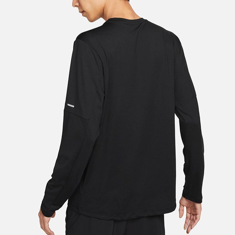 Nike Reflective Logo Slim Fit Printed Running Training Long Sleeve T-Shirt Men Tops Black DD4755-010