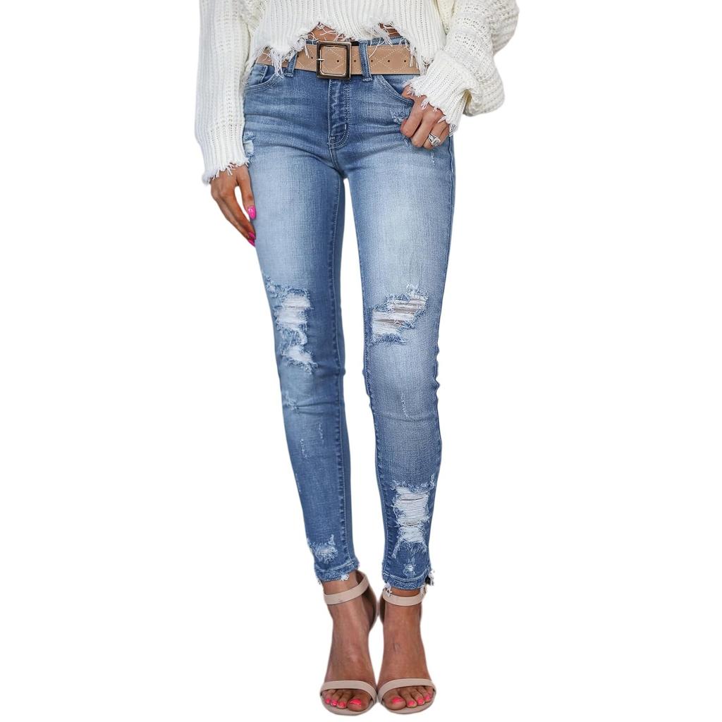 Women's Denim Classic Versatile High Waist Fashionable Trousers