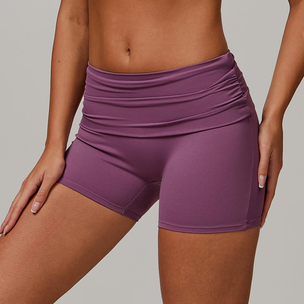 Nuovi Pantaloncini Pieghevoli a Vita Alta da Donna, Pantaloni Sportivi da Yoga Aderenti come Nuvole, Pantaloni Fitness Sollevamento Addome e Fianchi da Donna
