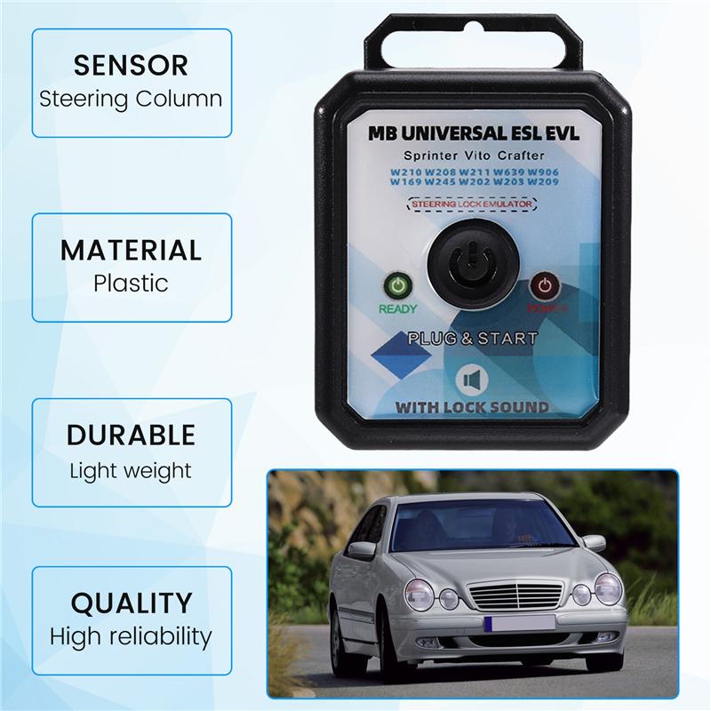 Durable-Car ESL ELV Universal Steering Lock Emulator With Lock Sound For Mercedes Benz Sprinter Vito Crafter W210 W208 W211 W639