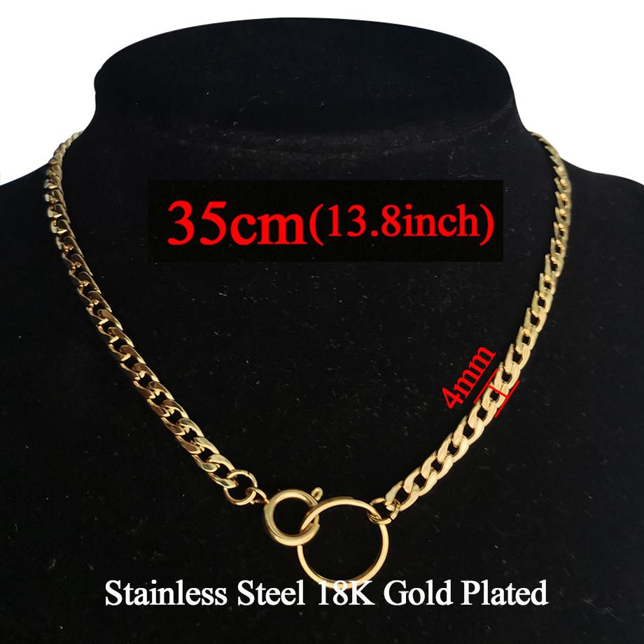 

Punk Miami Cuban Chokers For Women Neck Hip Hop Jewelry 2020 Trendy Gold Color Stainless Steel Thick Chain Circle Necklace