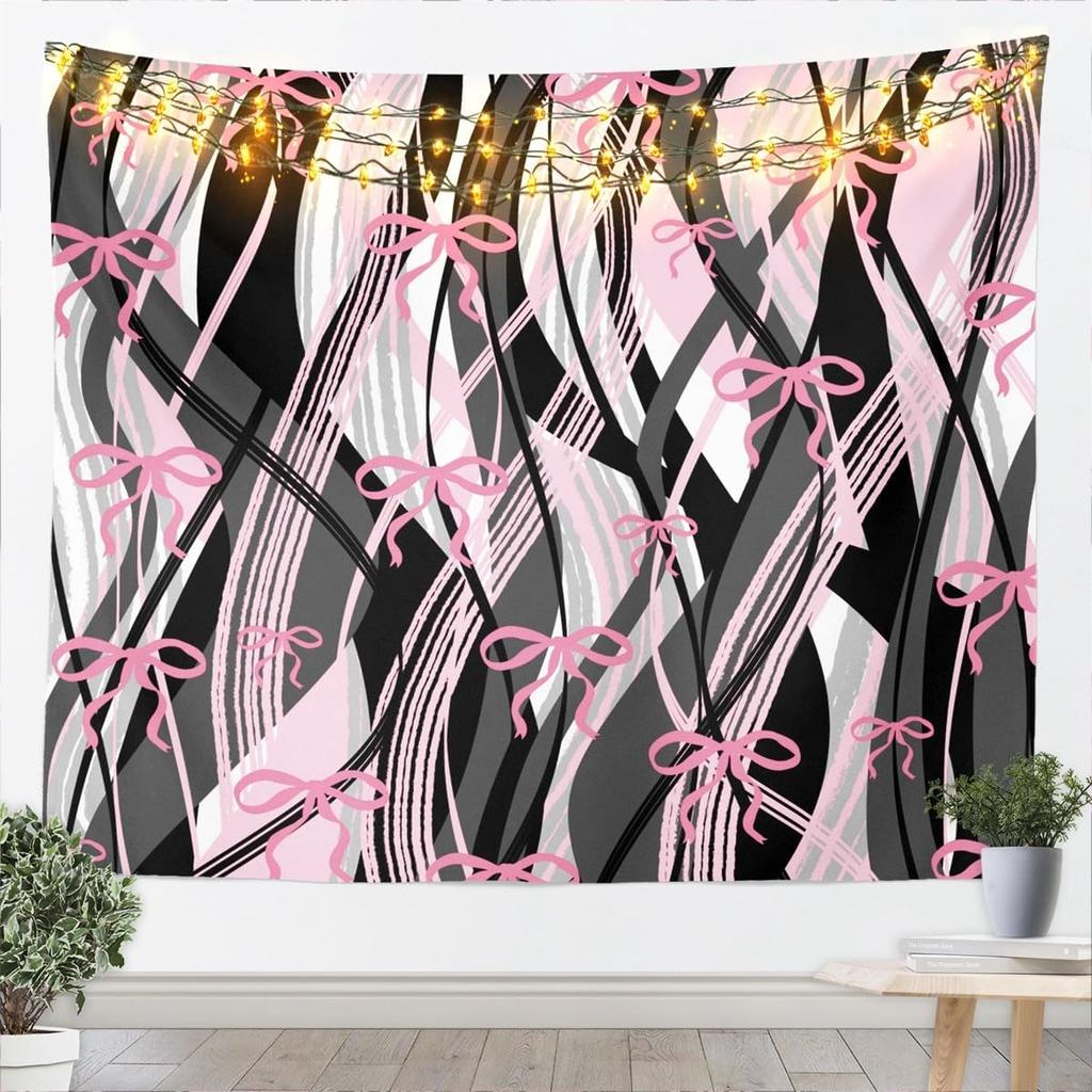 Black White Tapestry for Kids Boys Girls Modern Art Wall Art Abstract Bohemia Wall Hanging Blanket Bedroom Decor Microfiber
