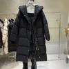 Womens Long Down Coat 90% White Duck Hooded Knee-Length Winter Jacket Cold Weather