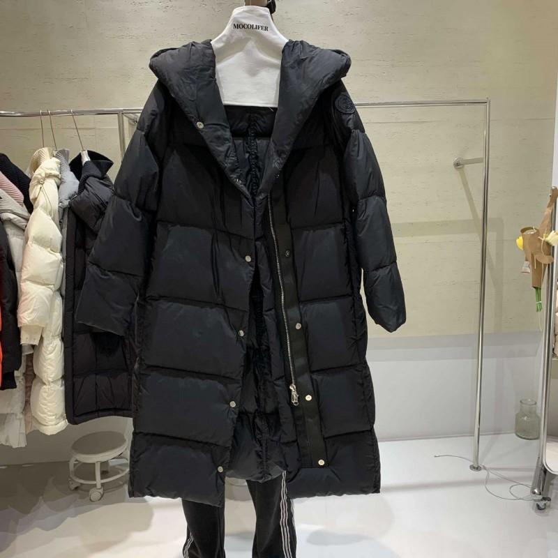 Womens Long Down Coat 90% White Duck Hooded Knee-Length Winter Jacket Cold Weather
