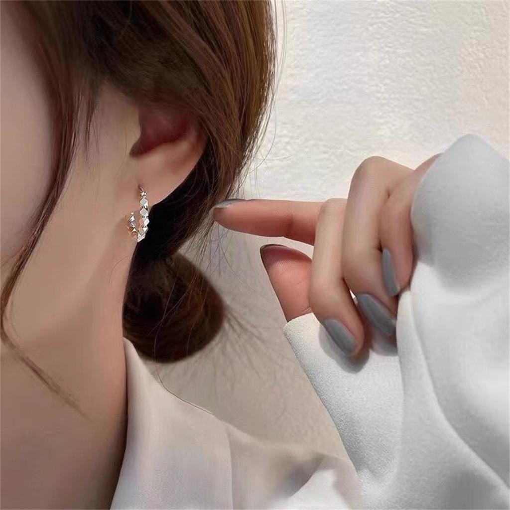 925 Silver hoop Earrings Simple Light Luxury Temperament Exquisite Semale Sexy Jewelry Gift