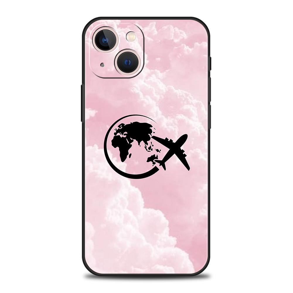 Luxury TPU Soft Phone Case For iPhone 17 Air 16E 16 11 15 14 Pro MAX 12 13 7 8 Plus X XR XS SE 2022 Cover Airplane Pattern