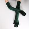 Full Finger Velvet Long Gloves 53cm Party Mittens Fashion Women's Fluffy Gloves  Party