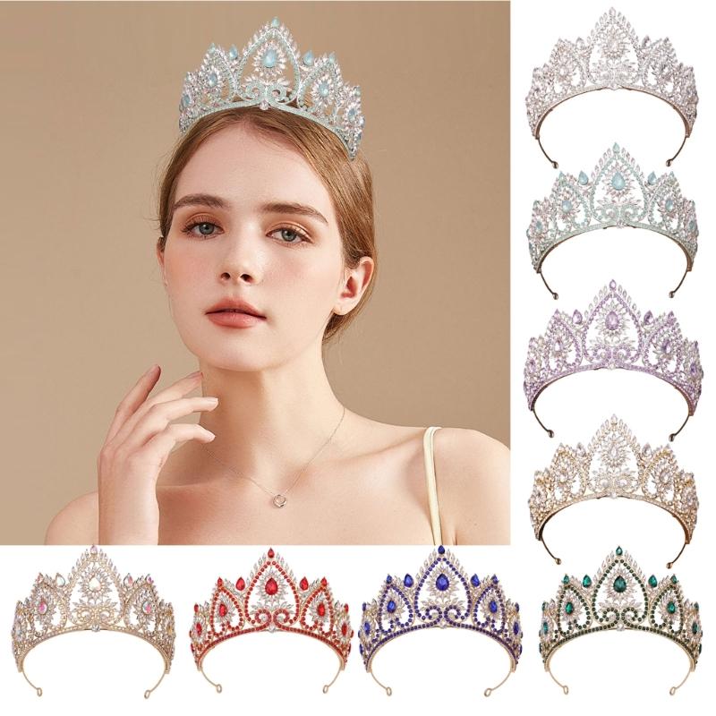 Bandeaux de Fête Élégants Couronnes Serre-tête pour Anniversaire Mariage Diadème de Reine pour Filles Spectacle Scène Costume