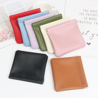 Spring Clip Automatic Makeup Bag Portable Coin & Card Holder Lipstick and Earphone Storage Pouch