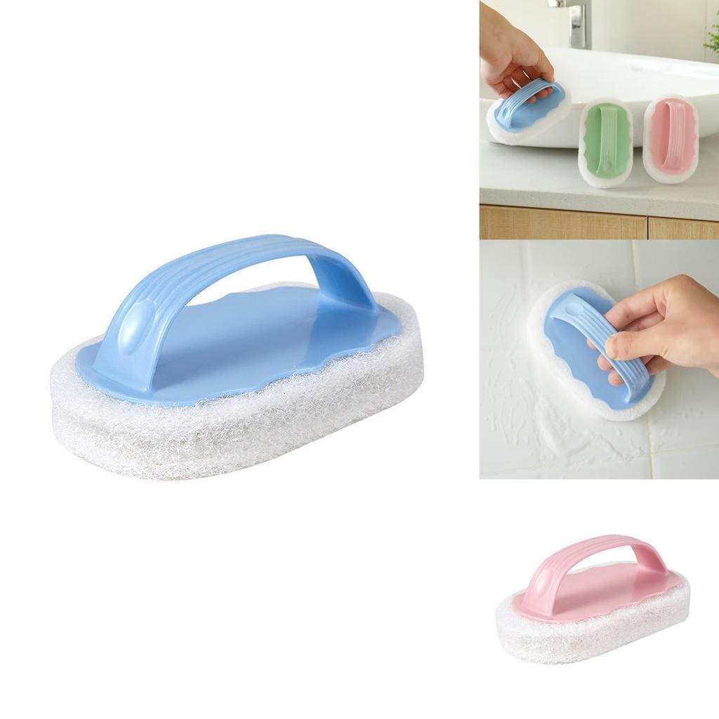 Thick Sponge Bath Scrubber With Comfort Grip For Tile And Tub Cleaning